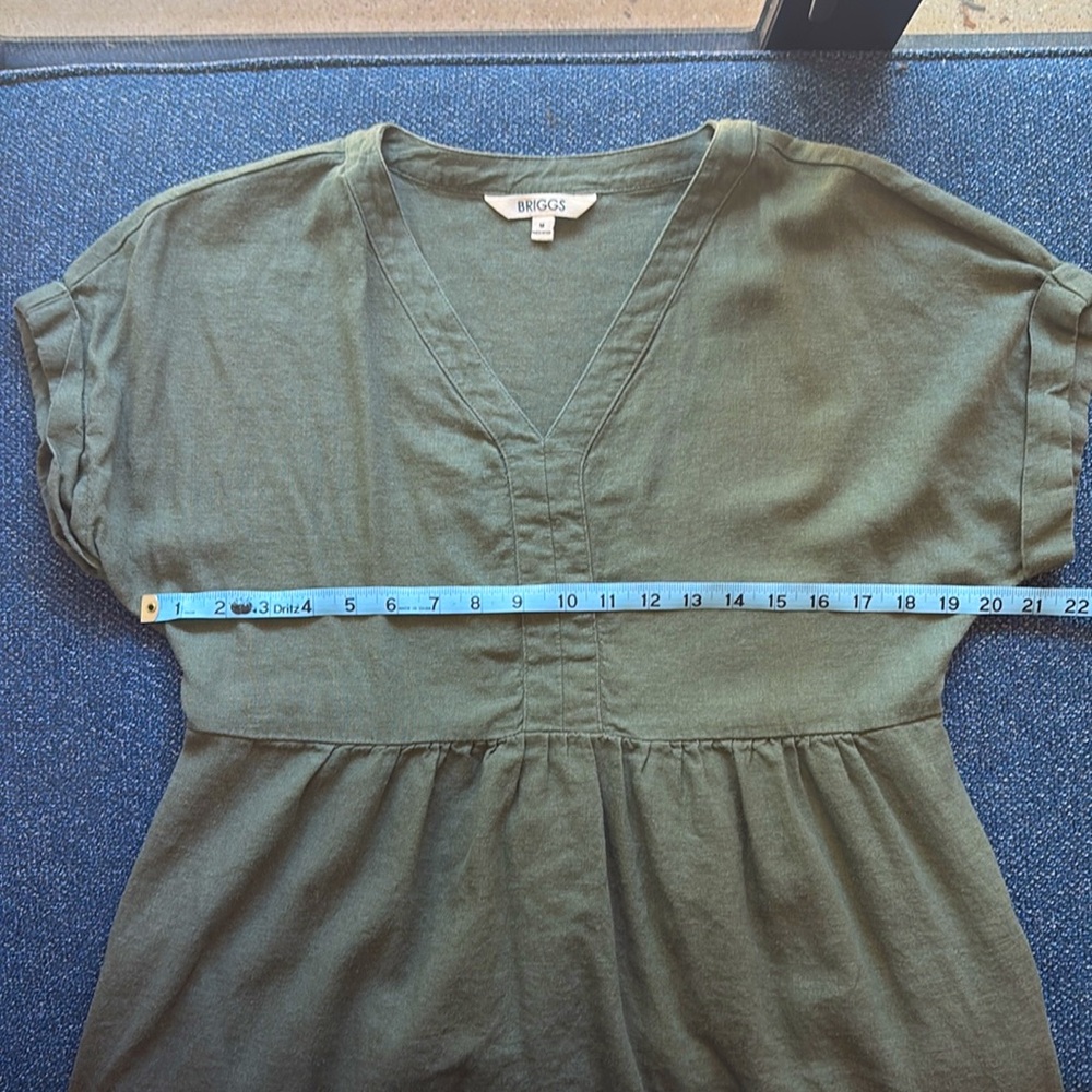 Briggs:  Linen Dress w/Pockets, Size Medium, Muted Green - Picture 4 of 6